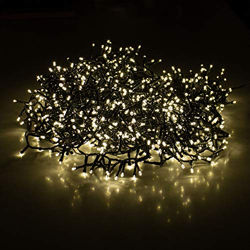 Unbekannt Lichterkette 1200 LEDs 24m 2400cm Warmweiß Innen und Außen Beleuchtung Deko Weihnachten
