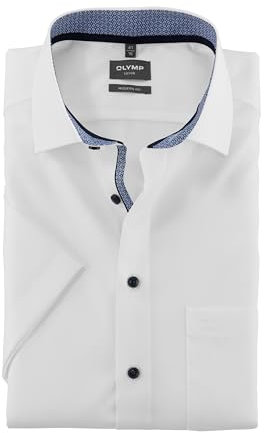 OLYMP Herren Businesshemd Langarm Luxor,Einfarbig,modern fit,Global Kent,Weiss 00,41