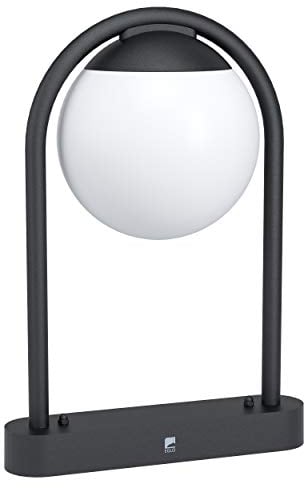 EGLO Außen Sockellampe Prata Vecchia, 1 flammige Außenleuchte, Minimalistisch, Sockelleuchte aus verzinktem Stahl in Schwarz und Kunststoff in Weiß, Außenlampe mit E27 Fassung, IP44