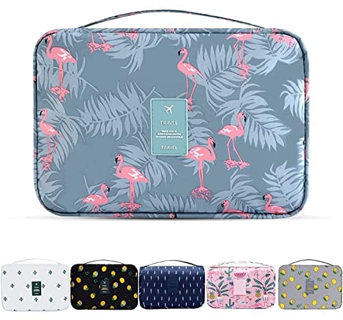 YumSur Reise Kulturtasche Zum Aufhängen Kulturbeutel Kosmetiktasche Waschtasche für Kinder Frauen Mädchen Damen Herren für Pflegeprodukte Makeup zur Reisen Urlaub Outdoor Camping (Flamingo)