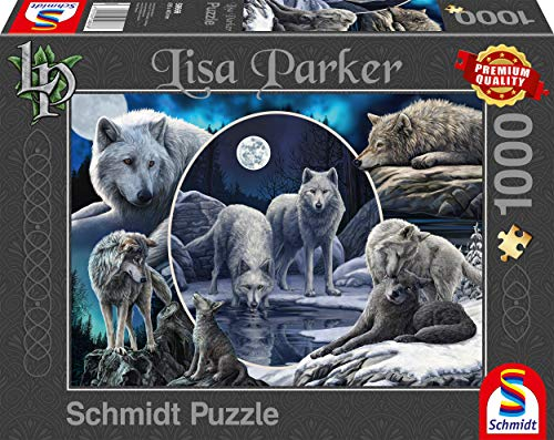 Schmidt Spiele 59666 Lisa Parker, Prächtige Wölfe, 1000 Teile Puzzle
