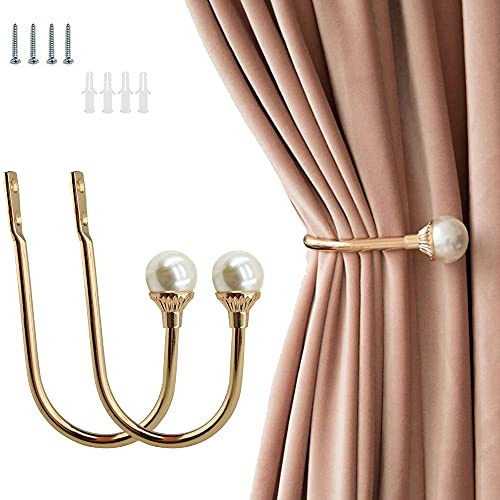 COCIVIVRE 2 Pack Curtain Holdbacks Wall Mounted Curtain Tiebacks Hooks