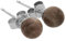 Edelstein Ohrstecker in 925er Silber | Kugel/Perle 6 mm Durchmesser | Ohrringe mit Verschluss (Versteinertes Holz)