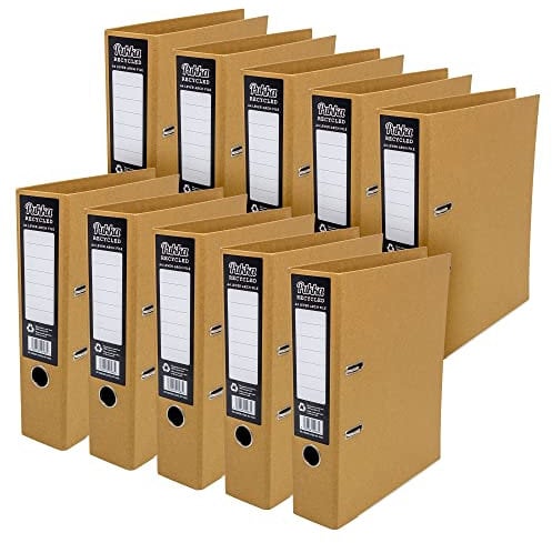 Pukka Pad, A4-Ordner aus recyceltem Kraftpapier, 2 Ringe, 70 mm, Pappmappe, 10 Stück, aus 100 % recyceltem Karton, recyceln Sie mich nach Gebrauch
