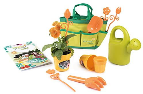Smoby - Silence ça Pousse - Sac de Jardinage en Tissu - Accessoires de Jardin + Livret Explicatif Inclus - Dès 5 Ans - 870303 Vert