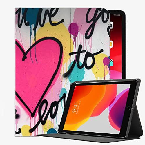 YENDOSTEEN Coque pour iPad Air 2 9.7 Pouces,Modèles A1566 A1567,Mur de Dessin Graffiti Housse Étui avec Veille/Réveil Automatique