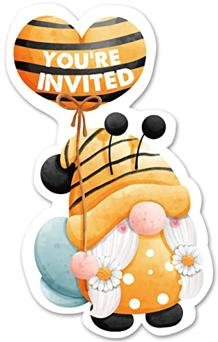 Party-Einladungen mit Bienenwichtel, 20 Stück Bienenwichtel-Form, Einladungen zum Geburtstag, Geburtstag, Party-Einladungen, Zubehör, doppelseitig