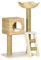 PawHut Árbol Rascador para Gatos Medianos Altura 100,5 cm Torre para Gatos con Cama Superior y Cueva de Totora 2 Cojines 2 Postes Escalera 57x37x100,5 cm Natural