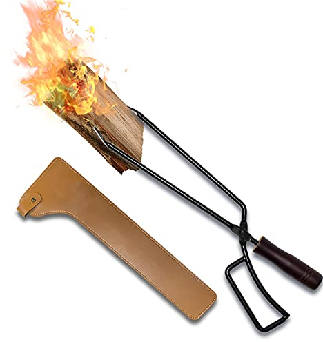 FXNFXLA Pinzas para Leña, Agarrador De Troncos De Acero Inoxidable, para Fogatas De Interior Y Exterior, Herramientas para Exteriores De Pinzas De Cocina, para Estufa De Leña De Carbón, Carbón