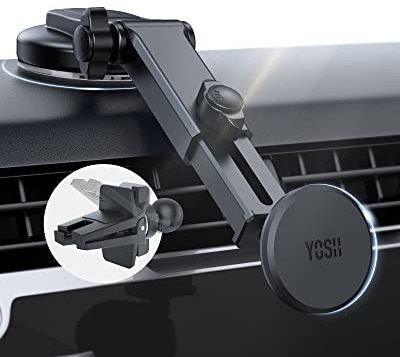 YOSH Dashboard Magnetic Car Mount for Air Vent/Windscreen, 3 in 1 Multifunctional Magnet Phone Holder for iPhone Samsung