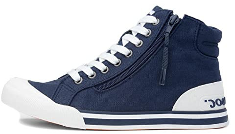 Rocket Dog Jazzin Hi Cotton Women's Black Trainers, Navy, 36 EU