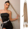 QESSUVNC 1 Stücke Zopf Extension, Braid Extensions Zopf Pferdeschwanz Verlängerung mit Haargummi, 85cm Natürliches Kunsthaar haar Zöpfe Haarverlängerung Geflochten Lang Ponytail Haarteil für Damen