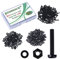 Pzsmocn 300 Stück/100 Sätze M3*25 mm Schwarzes Nylon Kunststoff Kreuzschlitz Rundkopfschrauben-Sechskantmuttern mit Isolierscheibe Standardgröße, für Heimwerker und Elektronische Montage.