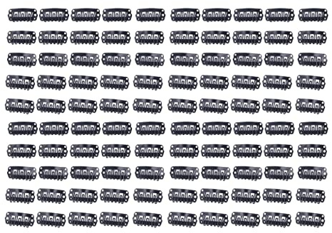 100 Stück Perückenclips aus Edelstahl – Schwarz, 2,3 cm, für Haarverlängerungen, Perückenzubehör, langlebig und stabil für sicheres Styling