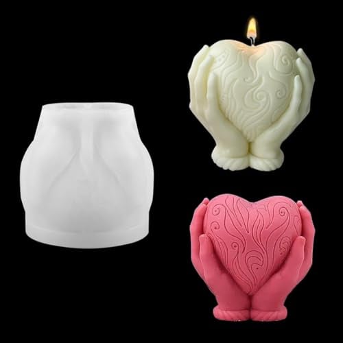 Zayookey Mano Tenendo Cuore Stampi in Silicone, 3D Forma Di Cuore Stampo in Resina, Heart Resin Mold Stampo in Resina Epossidica Candela Muffa per DIY Sapone Decorazione Casa Artigianati (Heart Shape)