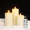 LUCOZA 3er Set Outdoor LED Kerzen, 10/12.5/15 cm Wasserdichte Flammenlose Kerzen mit Timer und Fernbedienung, Batteriebetriebene im Freien Plastikkerzen für Innen Außen