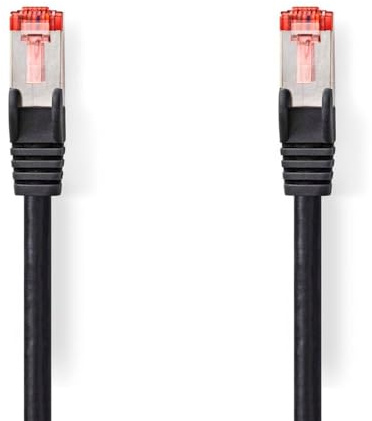Nedis Cat 6 Kabel | RJ45 Stecker | RJ45 Stecker | S/FTP | 0.25 m | Rund | LSZH | Schwarz | Label