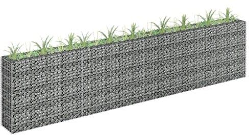 Camerina Gabionen-Hochbeet Verzinkter Stahl 360×30×90 cm Gabionen Hochbeet Gabionen Zaun ZubehöR Gabionen Gabionengitter