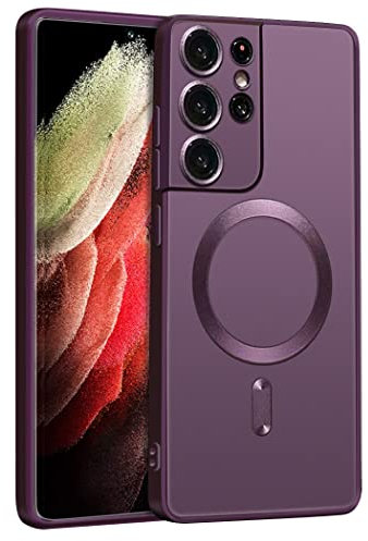 Luhuanx Case for Samsung S23 Ultra Commuter Series Cover, Full Camera Lens,Military Grade Drop Protection,Shockproof with Anti-Fingerprint,Silicone Quality,Purple