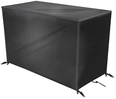 YZXCMHJ Housse pour Meubles de Jardin 160x90x75cm,420D Oxford Tissu ImperméAble Housses pour Mobilier de Jardin,Housse Protection Table de Jardin Exterieur,Bâche Salon de Jardin Rectangulaire,Noir