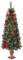 Pre-lit Artificial Christmas Tree 150cm/5ft,Potted Decorated Pine Xmas Tree with LED Lights & 5 Bells & 5 Bow Tie & 8 Red Berry & 4 Pinecone for Indoor Outdoor