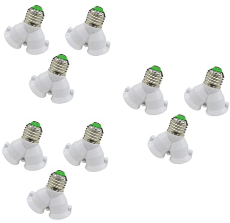 OSALADI 9 Stk Lampenfassung 2 in 1 Lampensockel 2 in 1 Lampenkonverter Steckdose Y-Form-Splitter e27 auf 2 e27 Lampensockel Lampenhalter Die Glühbirne Spender Adapter Qualität Weiß
