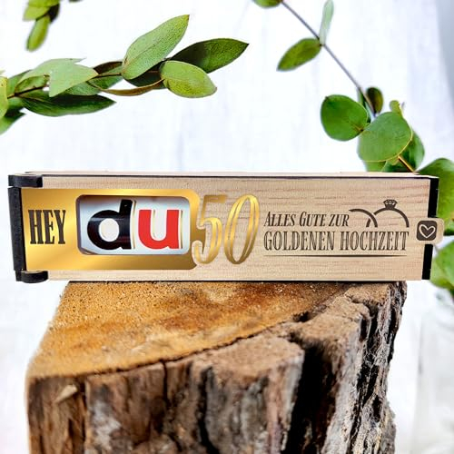 Goldene Hochzeit Geschenke - Schokoriegel Geschenkbox inkl. Duplo Alles Gute zur. 50. Hochzeit - Goldene Hochzeit, Goldene Hochzeit Deko, Geschenke Zur Goldenen Hochzeit, Ideen Für Goldene Hochzeit
