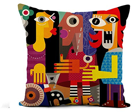 Dekokissenbezug 45X45cm, Abstraktes Picasso-Porträt Von DREI Hässlichen, Aggressiven Frauen Premium Kopfkissenbezug Stilvolles Kissenbezüge Für Kissen Wohnzimmer Kopfkissen