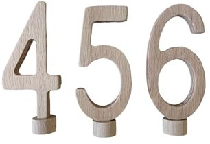 Zahlenstecker 4 5 6 Geburtstagsstecker Zahlen Holz naturfarben Natur Deko Zubehör für Geburtstagszug Geburtstagsring Geburtstagstisch
