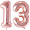 Vthoviwa 32 Zoll Luftballon Zahlen 13/31 Rosegolden, Number Luftballon 13/31. Geburtstag Foil Ballon, 0123456789,10-19,20-25,30,40,50,60,70,80,90, Folienballon 13/31 Party Dekoration