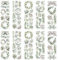 WANDIC 10 Blatt Transfer-Aufkleber, Distress Leaves Decals Bud Flower Aufkleber für DIY Scrapbooking Fotoalben Möbel 30 x 9,9 cm