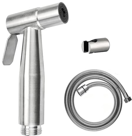 NIYATA Bidet Handbrause für Toilette,Bidet Edelstahl Handbrause mit 1.5M Schlauch und Halterung,Wandhalterung Hand Bidet Sprayer für Waschbecken Bad Küche