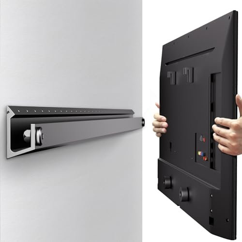 MUAKIOY TV Wall Mount Bracket Studless, No Drill No Stud Smart TV Hanger for 32-75 Inch TVs, Easy Install No Damage Drywall Mount Ultra Slim TVs Bracket, Max VESA 600x400mm, Holds up to 150 lbs