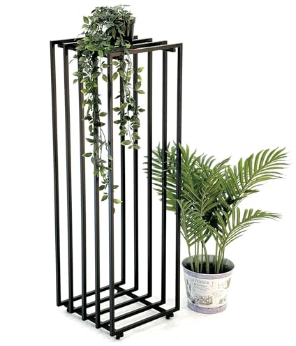 DanDiBo Blumenständer Metall Schwarz Eckig 96609 Pflanzenständer Beistelltisch Modern Design Innen Outdoor