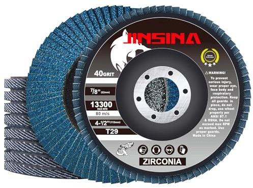4-1/2 40 Grit Flap Wheel, Zirconia Flap Discs 10 Pack