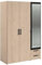 Armoire - Panneau de particules - Décor chene et noir - 3 portes droites - Essentiel - Chambre - 120.3x185x51.7 cm