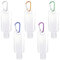 5 Pcs Travel Bottle Set, Clear Refillable Hand Sanitizer Containers with 5 Hooks, 50ml Leakproof Plastic Squeeze Bottles, Portable Flip Cap Bottles for Shampoo Cosmetic Lotion Body Wash School/Work