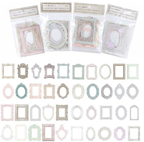 40 Blätter Spitze Rahmen Scrapbook, Vintage Scrapbooking, Mini Fotoalbum Hintergrund für DIY Vintage Journaling Zubehör