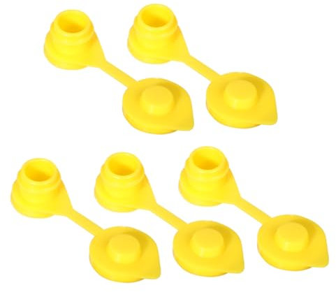 HAWILLOSCH 5pcs Yellow Oil Tank Caps Gas Tank Lid Venting Covers Spare Parts for Outdoor Cookers and Camping Stoves