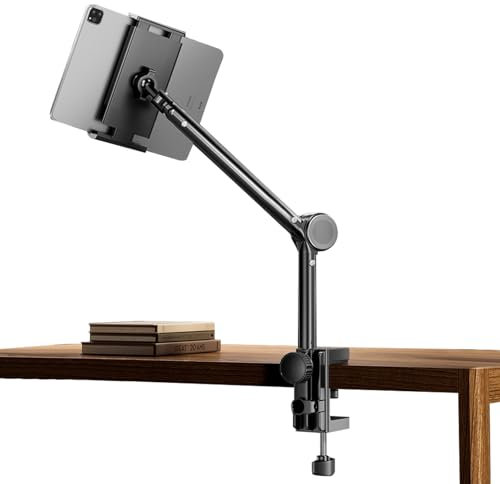 Soporte Tableta Cama,Soporte iPad Cama,Soporte Kindle Cama Negro,Flexible, Ligero y Compacto, Soporte Ajustable para tabletas de 4 a 13 Pulgadas
