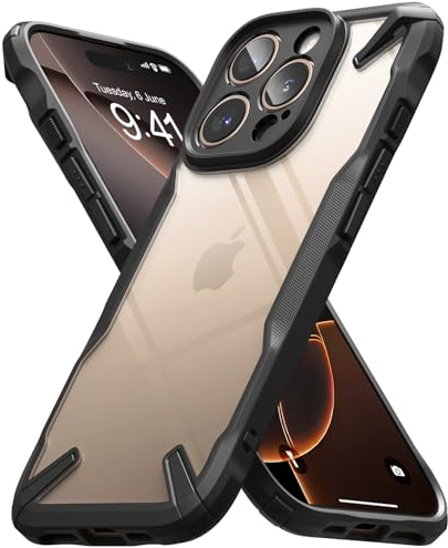 Ringke Fusion-X Compatibile con Cover iPhone 16 Pro Max, Custodia Antiurto Robusta Paraurti Protettiva Avanzata con Protezione Fotocamera - Black