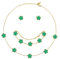 Hanaoops Vierblättriges Kleeblatt Schmuckset für Damen und Mädchen 18 Karat Vergoldet Edelstahl Zweiseitig Anhänger Halskette Ohrstecker Armband Hypoallergenes Glücksklee Emaille-Schmuck Set (Green)