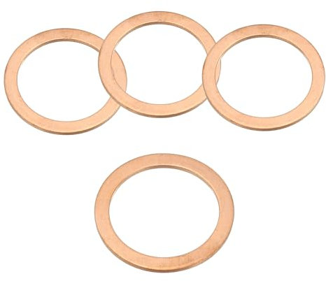 PATIKIL 4pcs Arandela de Cobre M27, Anillo de Sellado, 35x27x1.5mm(OD*ID*Grosor) Junta Plana Métrica Crush Accesorios Hidráulicos para Tornillos Perno Tapones de Cárter Drenaje de Aceite