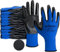 Ecoshine Supplies 24 Pairs work Gloves Blue Nitrile Coated Gloves, Abrasion Resistant Flexo Grip, Heavy Duty Non-Slip Grip for Building and Gardening Warehouse Gloves PREMIUM Quality (Large/9)