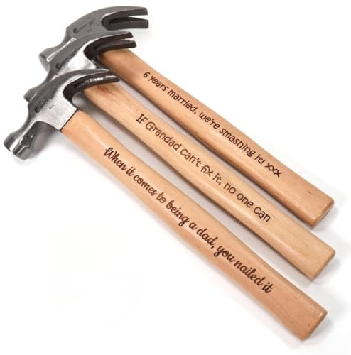 Personalisierter Hammer, lasergravierter Hammer für Vater, personalisiertes Geschenk für Männer, Vatertag, Jahrestag, Weihnachten, Geburtstag (klein)