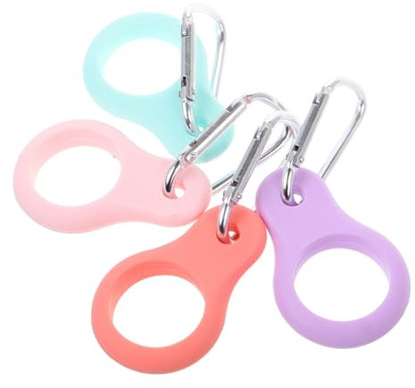 Milisten 4pcs Hydration Water Bottle Holder Carabiner Clip Secure Silicone Buckle for Backpack Running Outdoor Activities
