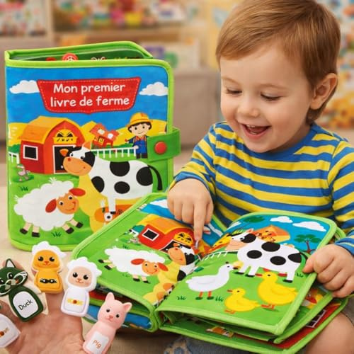 FAMInet Busy Board Montessori, Livre d’Activité Bebe 1-6 Ans, Jouet Bébé 1 an, Jeu Éducatif Motricité Fine, Activité Manuelle Enfant, Cadeau Garçon Fille