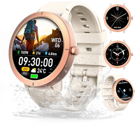 EpochTec Ultrahohe Präzision GPS-Smartwatches für Männer und Frauen 1,32-Zoll-AMOLED-Display (Gold)