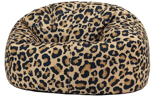 icon Kingston Leopard Print Bean Bag with Filling Included | Made in the UK, Adult Beanbag, Comfy Chair, Durable Woven Fabric, Leopard Print Gifts, For Living Room or Bedroom
