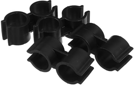 SHERCHPRY 4 pezzi Clip Doppio Morsetto in Plastica per Collegamento Manico Scopa e Paletta Attacco Sicuro per Tubi per Organizzazione e Fissaggio Strumenti di Pulizia